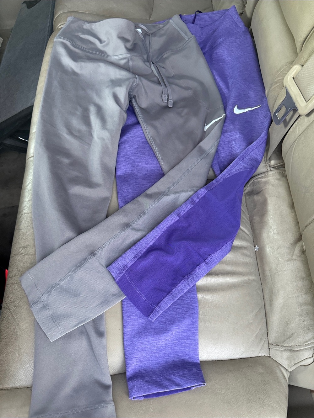 Nike womens Purple and Gray Active Leggings Duo